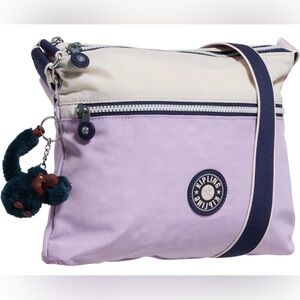 NWT Kipling Annabelle Crossbody Bag Gentle Lilac Block Cream Monkey Charm
